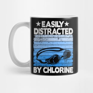 Funny Swimmer Gift Easily Distracted By Chlorine Mug